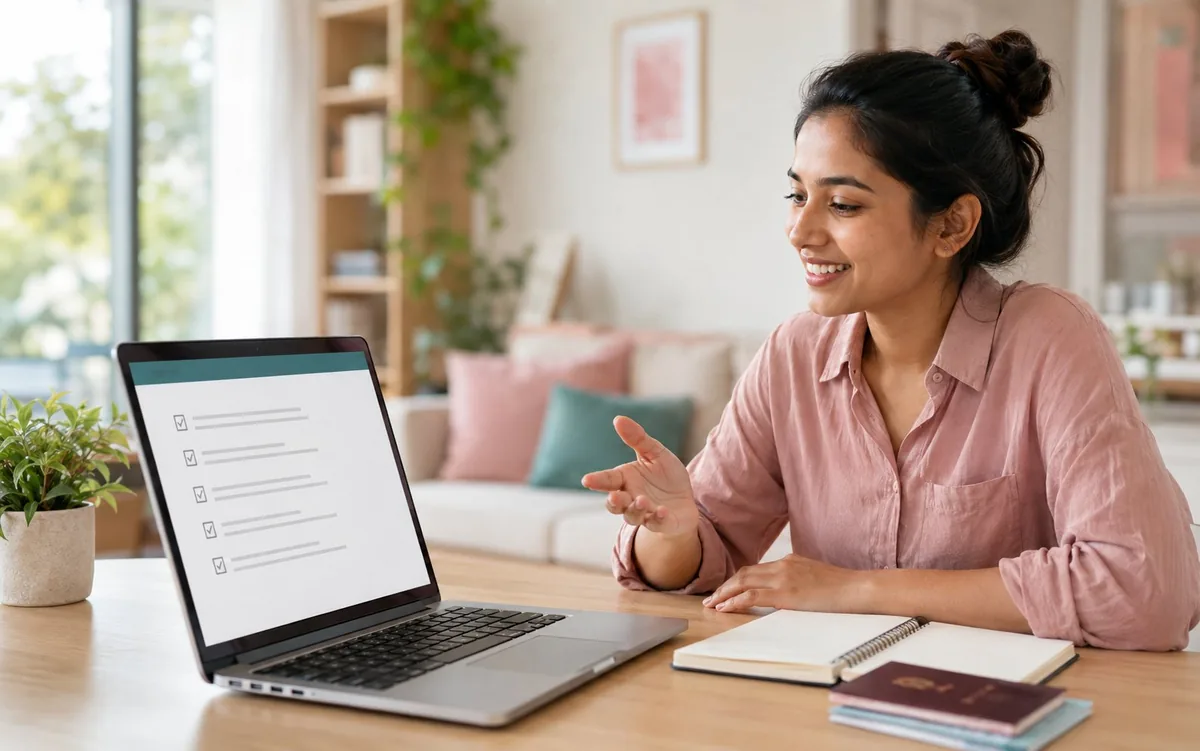 Candidate on a video consultation call from home