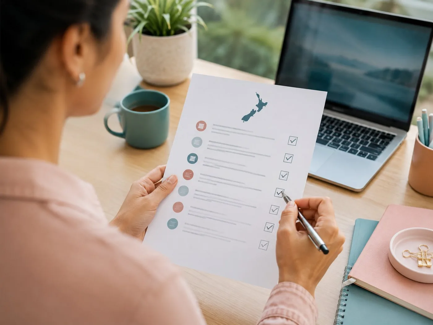 Candidate working through a New Zealand readiness checklist